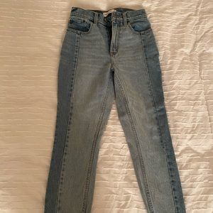 Abercrombie two toned high rise mom jeans